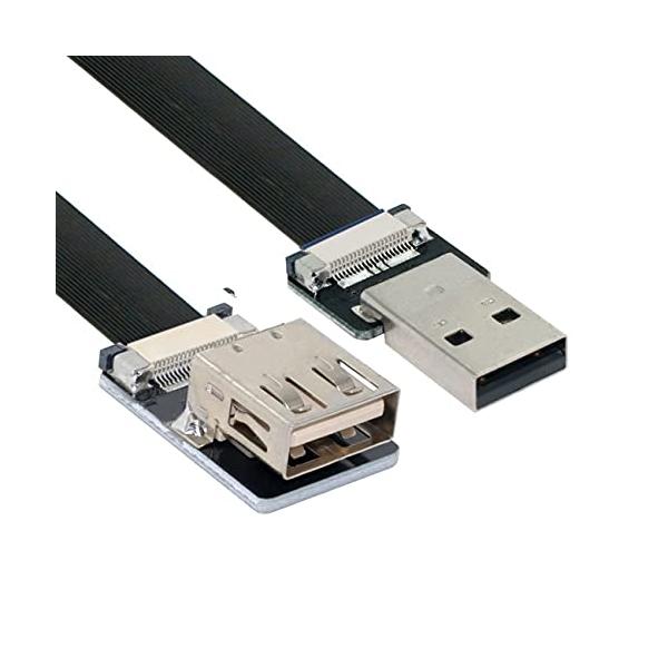 NFHK USB 2.0 Type-A オス - メス延長データフラットスリムFPCケーブル FPV & ディスク & スキャナー & プリンター用