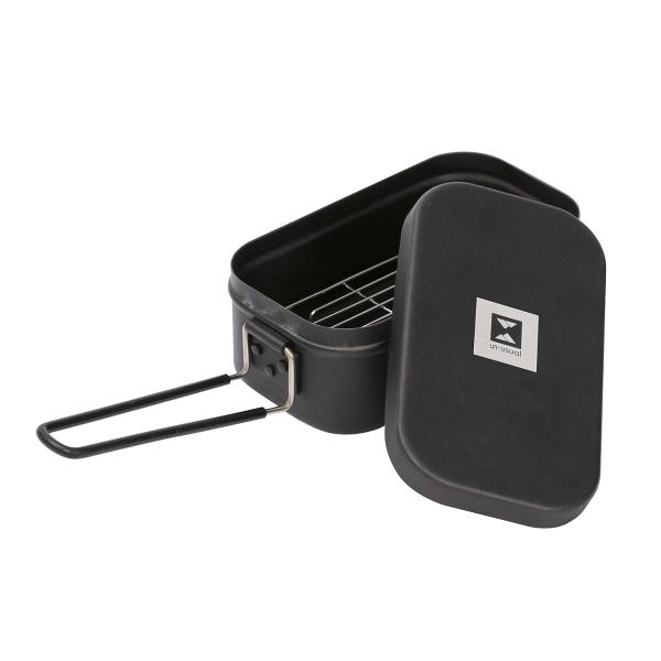 武田コーポレーション 17.5×9.7×7.3cm アウトドア用品・調理器具・炊く・蒸す・焼く・燻製 ブラック ブラックメスティン 1.5合 網付き