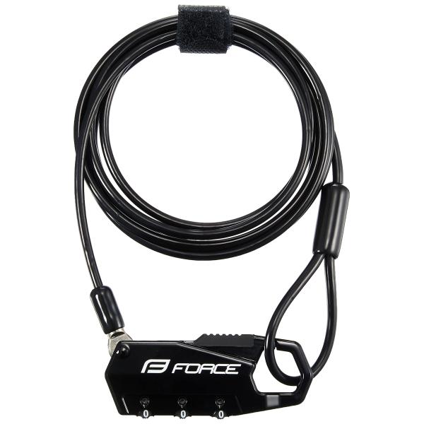 FORCE(フォース) 自転車用 ミニロックストレートワイヤー ブラック 径3.5mm×長さ1800mm 80021