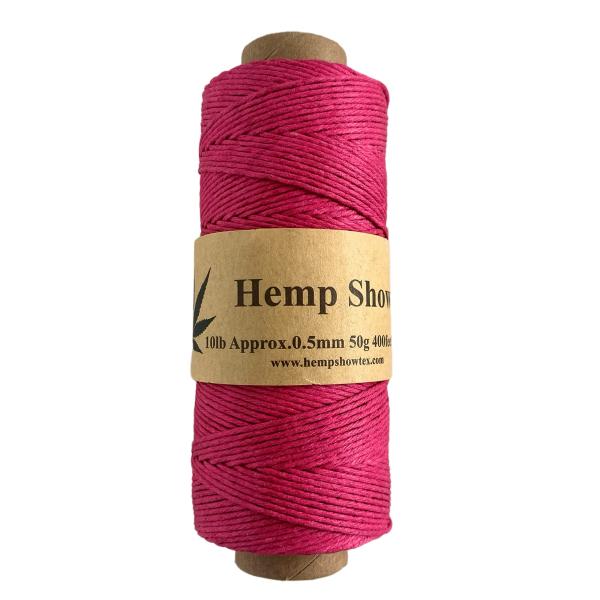 Hemp Show 麻紐 0.5mm 50g (Hemp100%) 120m巻 (マゼンタピンク Magenta Pink)