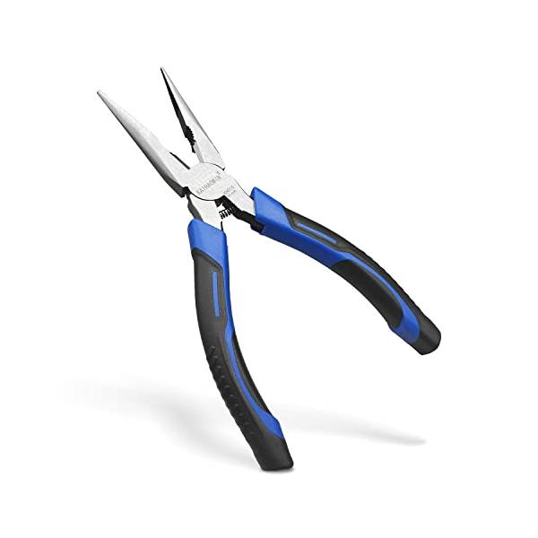 KAIHAOWIN 200mm ラジオペンチ ペンチ 工事用 ラジペン 強力 先細 ペンチ 工具 プライヤー ワイヤーカッター 万能ラジオペンチ ばね