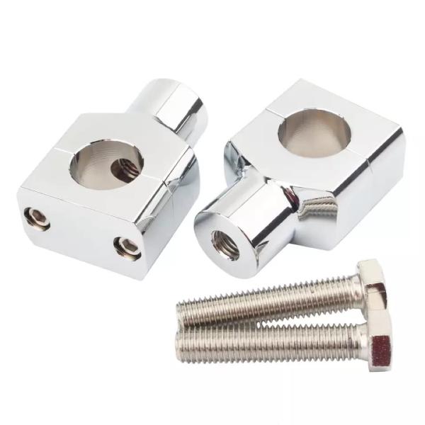 【Deepa】ハンドルポスト 1インチ ハンドルライザー 25.4mm ハーレー ドラッグスター バルカン シャドウ マグナ など (シルバー)
