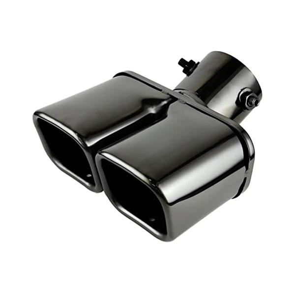 MYS 向島自動車用品製作所 マフラーカッター ツイン 角型 ユーロスタイルデュアルモデル 直径33?55mm対応 ステンレス製 ガンメタ