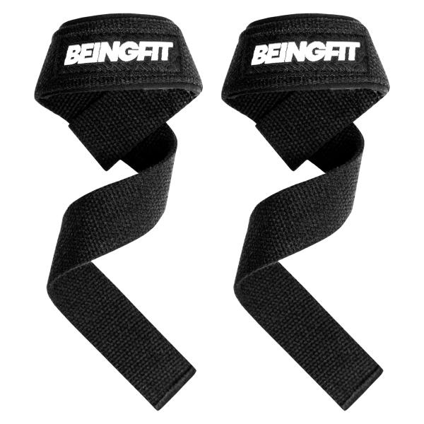 Beingfit リストストラップ 筋トレ リフティングストラップ 正規品 ２個セット 60cm ベンチプレス 握力補助 男女兼用 トレーニングギア