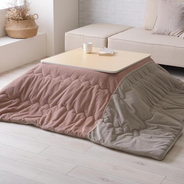 イケヒコ こたつ 掛け ふとん 長方形 単品 クルム ピンク 約190×240cm 凹凸感 やさしい フランネル 中国製 洗える 無地調 シンプル ＃