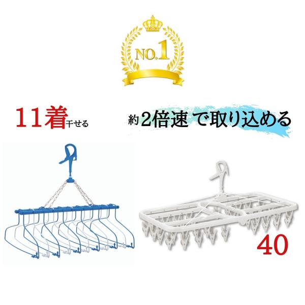 他サイト： 引っ張るだけ11連式洗濯ハンガー ピンチハンガー 物干しハンガー 40ピンチ 部屋干し 洗濯バサミ ピンチハンガーの商品画像
