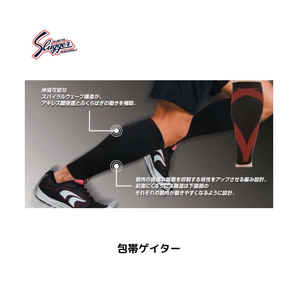 【メール便発送】　久保田 スラッガー　包帯　ゲイター　レッグスリーブ　　両足-2枚　野球　　※この商品はメール便での発送となります