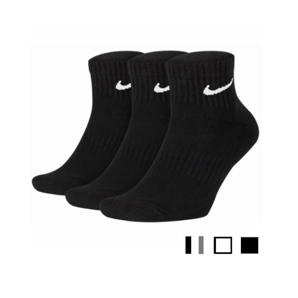 【メール便発送】NIKE 　ナイキ３Ｐ　エブリデイ クッション クウォーター ソックス　メンズ　レディース　ジュニア　通学　通勤　3足組　正規品　SX7667