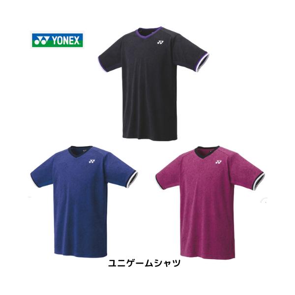 【メール便発送】ヨネックス UNIゲームシャツ 半袖　試合　男女兼用　UVカット　吸汗速乾　制電 テニス　バドミントン　バドミントン協会審査合格品　10672
