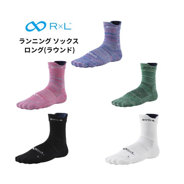 【メール便発送】アールエル R×L EVO-RL ランニング ソックス 　ジョギング　マラソン　耐久性　素足感覚　超立体製法　ロング　吸汗性　抗菌防臭 RNS1005