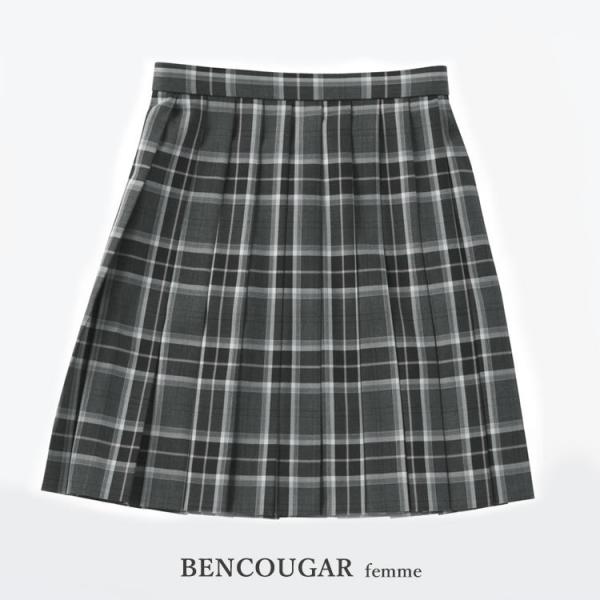 BENCOUGAR スクールスカート 学生服 女子 51cm丈 グレーチェック 5346S