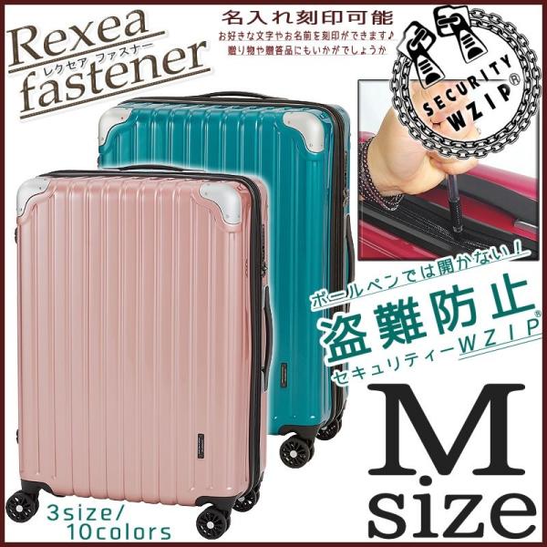 【レクセアファスナー】スーツケース Mサイズ 中型 超軽量
