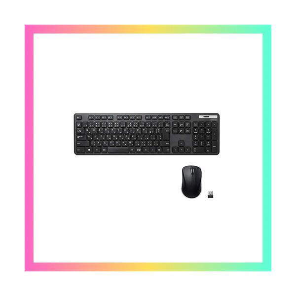他サイト： エレコム ワイヤレスキーボード マウスセット メンブレン 薄型 フルキーボード ブラック TK-FDM110MBKの商品画像