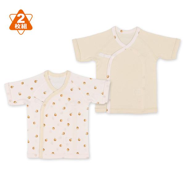 2枚組フライス短肌着 ボタン式 洋梨柄 新生児 50 60cm 西松屋 Yahoo 店 通販 Yahoo ショッピング