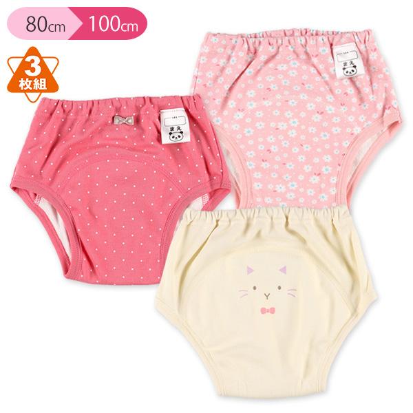 3枚組3層トレーニングパンツ 猫 ドット 花 80cm 90cm 95cm 100cm 西松屋 Yahoo 店 通販 Yahoo ショッピング
