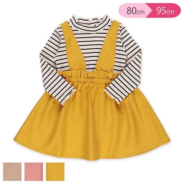 先染めボーダーレイヤード風ワンピース 80cm 90cm 95cm 西松屋 Yahoo 店 通販 Yahoo ショッピング