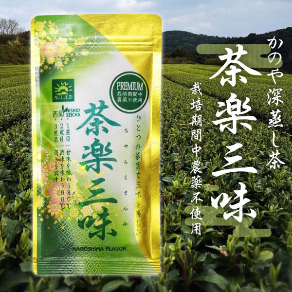 鹿児島県 大隅地方、鹿屋市で農薬を使わずに栽培した日本茶です。ゆたかみどり深蒸し茶、大井早生深蒸し茶をバランス良くブレンドしました。エピガロカテキンなどの有効成分を豊富に含んだ品種「ゆたかみどり」と、フルーティーで爽やか、滋味深い風味が特徴...