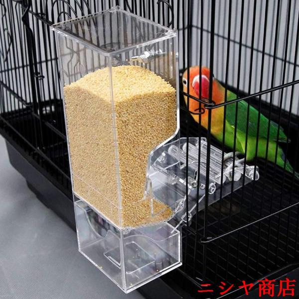アクリル素材：鳥用フィーダーは3mm厚のアクリル製で、優れた品質と長寿命を実現しています。プッシュプル引き出しデザイン：食べ物を再利用させ、種子の飛散を防ぎます。小口給餌設計：鳥が食べたり投げたりするのを防ぎ、鳥の食鳥のカスタムデザインに従...