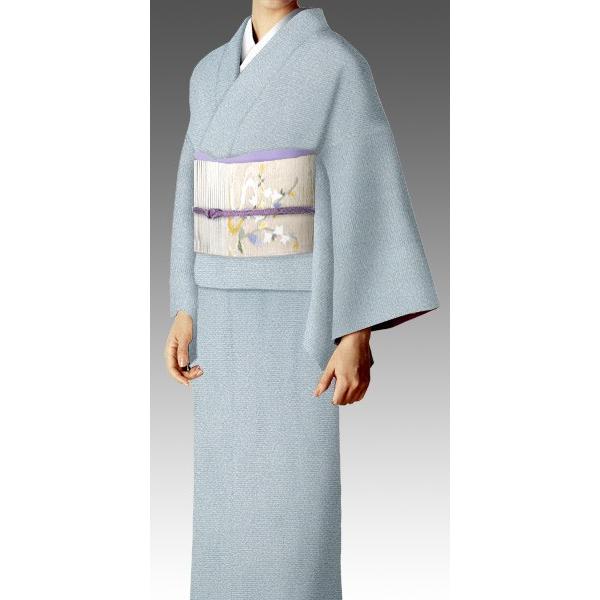 オーダー着物 お仕立て付き東レシルック七本駒絽色無地《清涼》薄水色(お