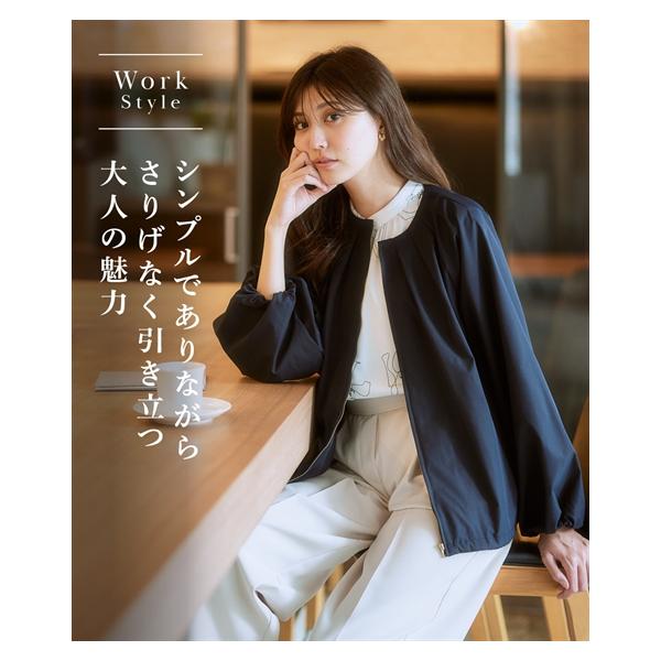 【華乃】イエナ リネン ライトノーカラーブルゾン 華乃】イエナ リネン ライトノーカラーブルゾン 軽やかに羽織る