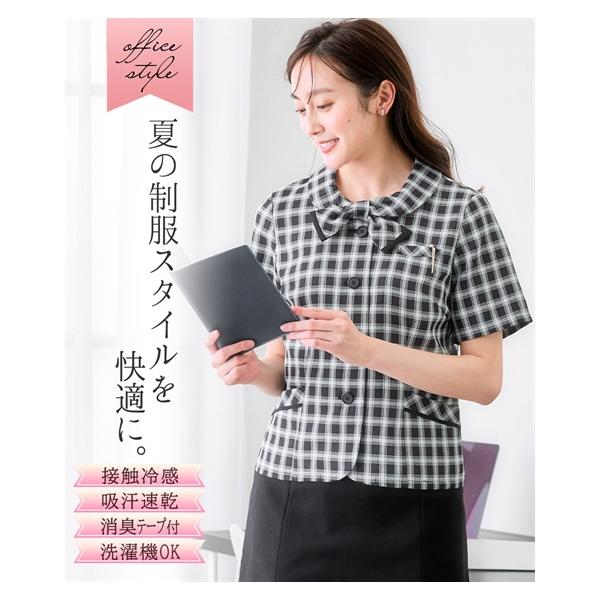ニッセン 事務服 制服 リボンデザイン オーバーブラウス