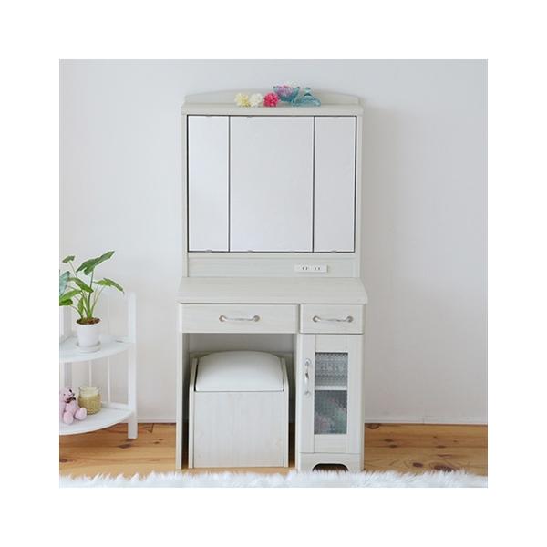 【た】ドレッサー ニッセン ドレッサー カントリー風 スツール 付き三面鏡 Y