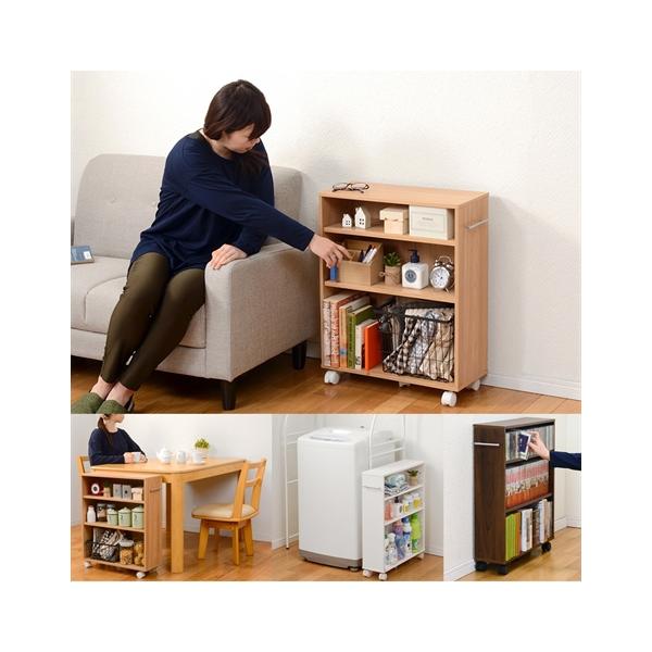 ニッセン（nissen） マルチに活躍！キャスター付きスリムワゴン 幅16