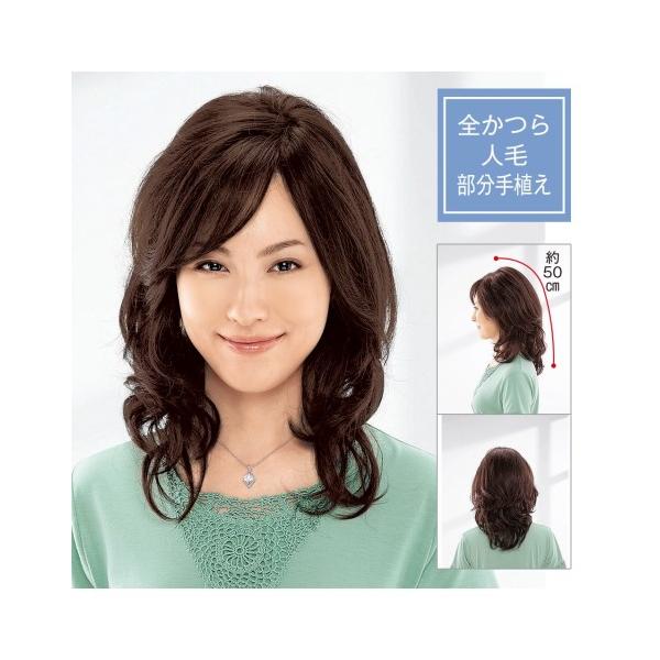 ニッセン（nissen） ウィッグ 分け目自由人毛100％フルウィッグ 固定