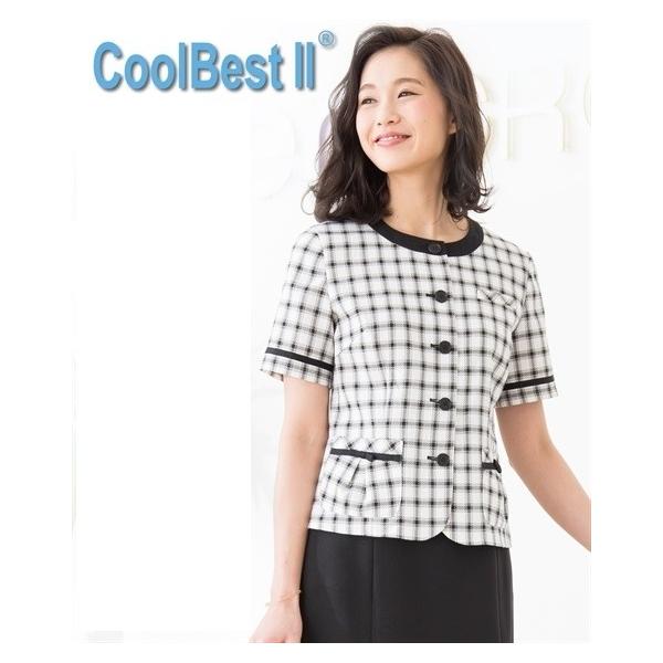 事務服 レディース 事務服 ベスト スーツ ノーカラー オーバー ブラウス 接触冷感 吸汗速乾消臭テープ付 S M L 制服 オフィス ビジネス ニッセン Nissen Buyee 日本代购平台 产品购物网站大全 Buyee一站式代购 Bot Online
