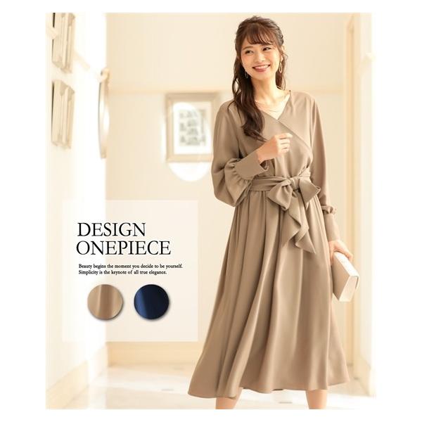 特価良品 結婚式 披露宴 二次会 ワンピース レディース ベルト付き パーティー ニッセン ドレス セミフォーマル対応 ギャザー ウエスト お呼ばれ Th1xi Nissen Vネック S M L さらし 送料無料 Charoenkit Co Th