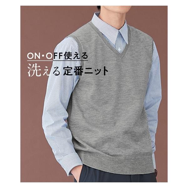 ニッセン（nissen） ニット セーター メンズ 洗濯機 洗える 薄手 V