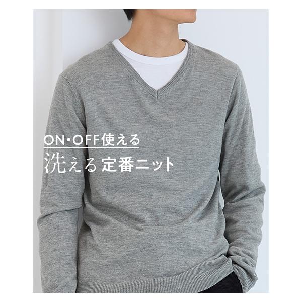 ニッセン（nissen） ニット セーター メンズ 洗濯機で洗える 薄手 V