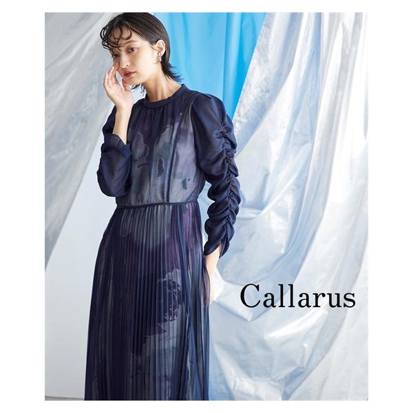 ドレス ワンピース レディース 結婚式 パーティー オケージョン プリント 重ねシフォン プリーツ デザイン ｜ 有〔Callarus〕 ネイビー系/黒系 M/L ニッセン nissen ニッセン（nissen） ドレス ワンピース レディース 結婚式 パーティー