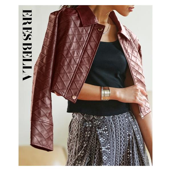 ニッセン（nissen） レディース フェイクレザーキルティング ショート