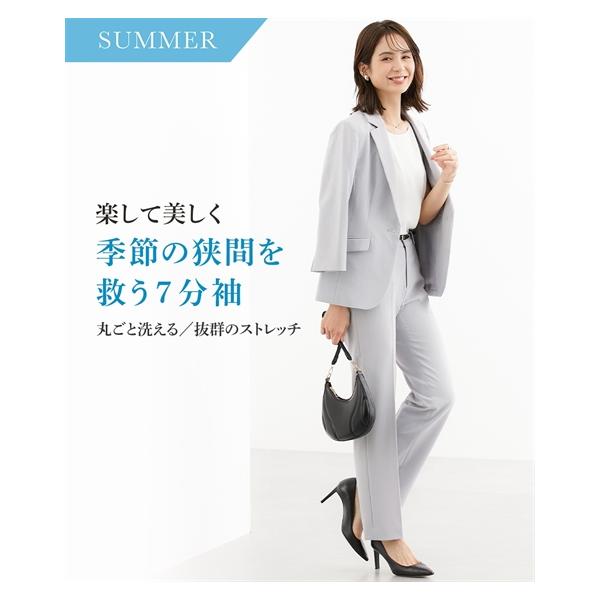 ニッセン（nissen） スーツ パンツ レディース 7分袖 テーラード