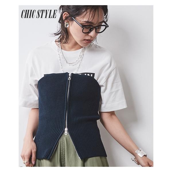 大きいサイズ レディース ダブルジップ ニット ビスチェ シックス タイル 対応 インナー 6L/8L/10L ニッセン nissen nissenzai_zzy4624d0457