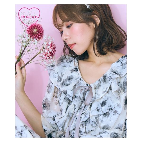 ニッセン（nissen） ワンピース ロング マキシ レディース バルーン衿