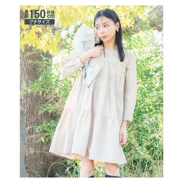 ニッセン ワンピース ミニ 小さいサイズ レディース ティアード