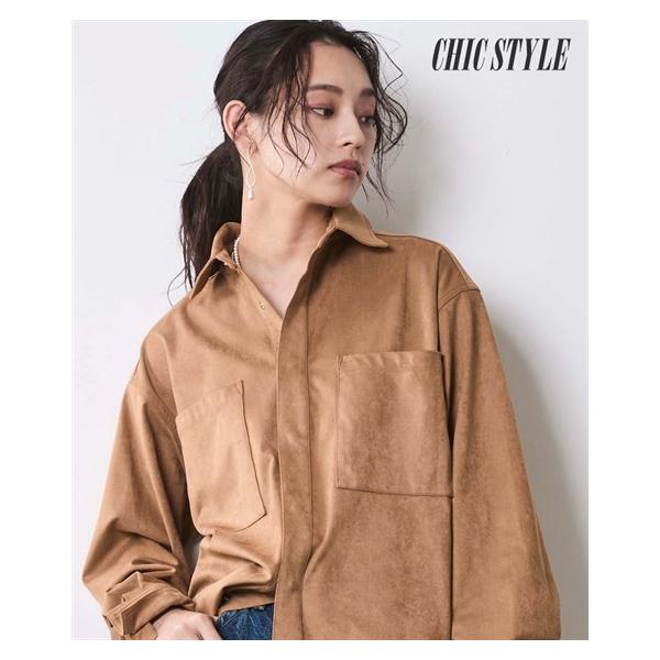 シャツ ブラウス レディース フェイクスエード シックスタイル | 6L/8L/10L | ニッセン nissen ニッセン（nissen） シャツ ブラウス レディース フェイクスエード