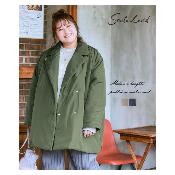 コート アウター レディース ミディアム丈中わたモンスター 春 冬 | S/M/8L/10L | ニッセン nissen ニッセン（nissen） コート アウター レディース ミディアム丈中わた