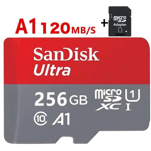 microsdJ[h 256GB SanDisk TfBXN 120MB/b AvœK A1Ή microSDXC Class10  COpbP[W SDJ[hϊA_v^[t 