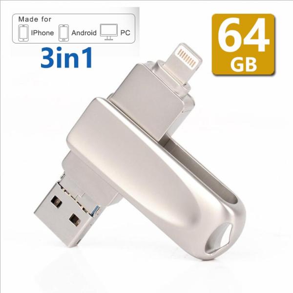 USB3.0ELightning/microUSBΉ USB64GB iPhoneEiPadEAndroidEpcΉ USB[ ][
