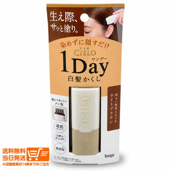 CIELO シエロ サロンプラス ワンデーリタッチ ライトブラウン 9mL 白髪かくし 一時着色料 クシ型