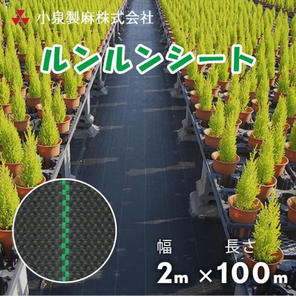 防草シート ルンルンシート 2m×100m／巻 黒×黒 雑草 芝生 DIY 草 庭