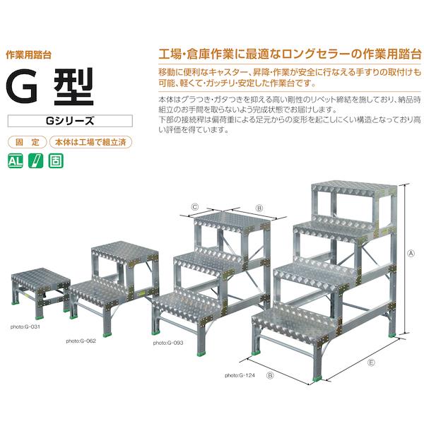 アルミ 作業台 作業用踏台 G型 G-082 株式会社ナカオ 【個人宅配送不可