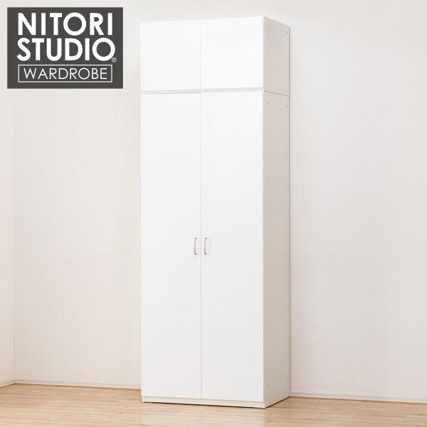 ニトリ ワードローブ上置セット(ポルテT 80WR WH/ポルテT 80U WH ニトリ ワードローブ上置セット(ポルテT 80WR WH/ポルテT 80U WH