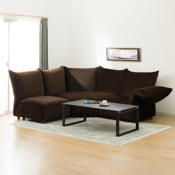 ニトリ（NITORI） 布張りフェザーソファワイド3バックカウチセット