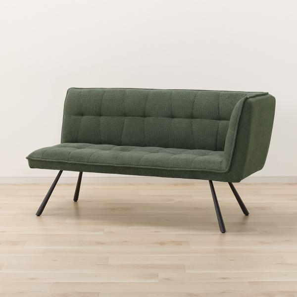 ニトリ（NITORI） 布張り2人掛けカウチソファ(GN222 左カウチ GR