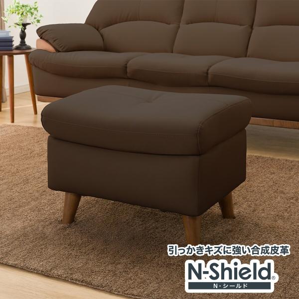 オットマン 合成皮革製 ダークブラウン DBR スツール ソファ ニトリ（NITORI） 傷・汚れに強い合成皮革 スツール(PD02-2 Nシールド