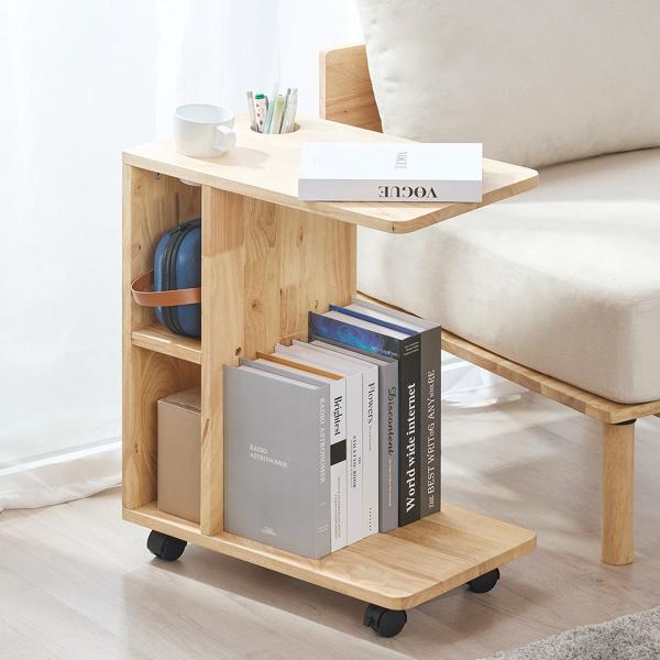 ニトリ 【NATURAL SIGNATURE】天然木 キャスター付きサイドテーブル